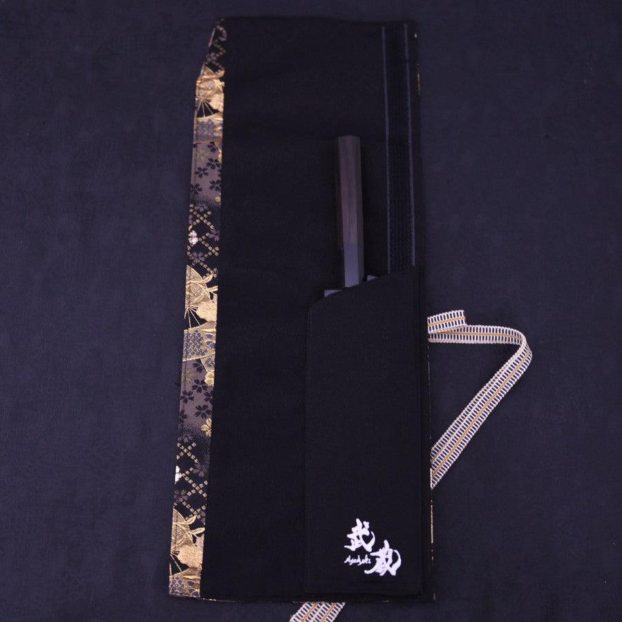 Musashi Japanese Style Kitchen Knife Roll Gold Sakura&Fan 1 Pocket Handmade