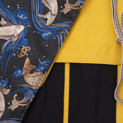 Musashi Japanese Style Kitchen Knife Roll Koi 4 Pockets Handmade