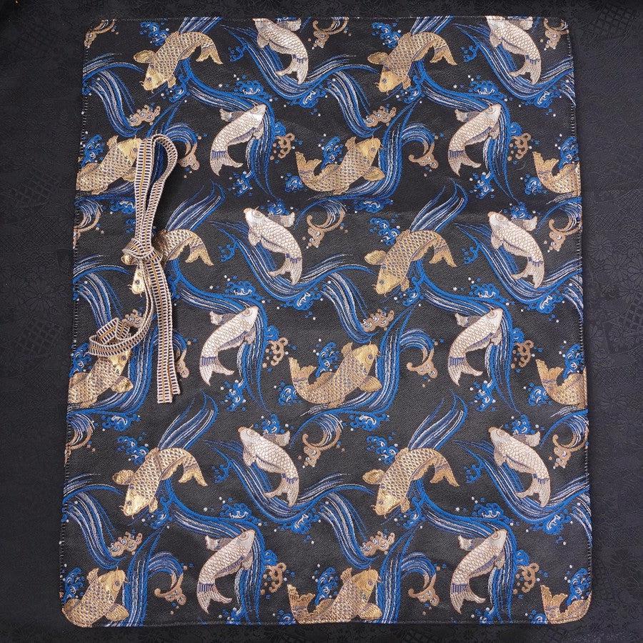 Musashi Japanese Style Kitchen Knife Roll Koi 4 Pockets Handmade