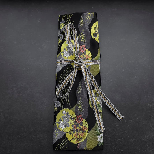 Musashi Japanese Style Kitchen Knife Roll Michi-naga Yukiwamon 4 Pockets Handmade