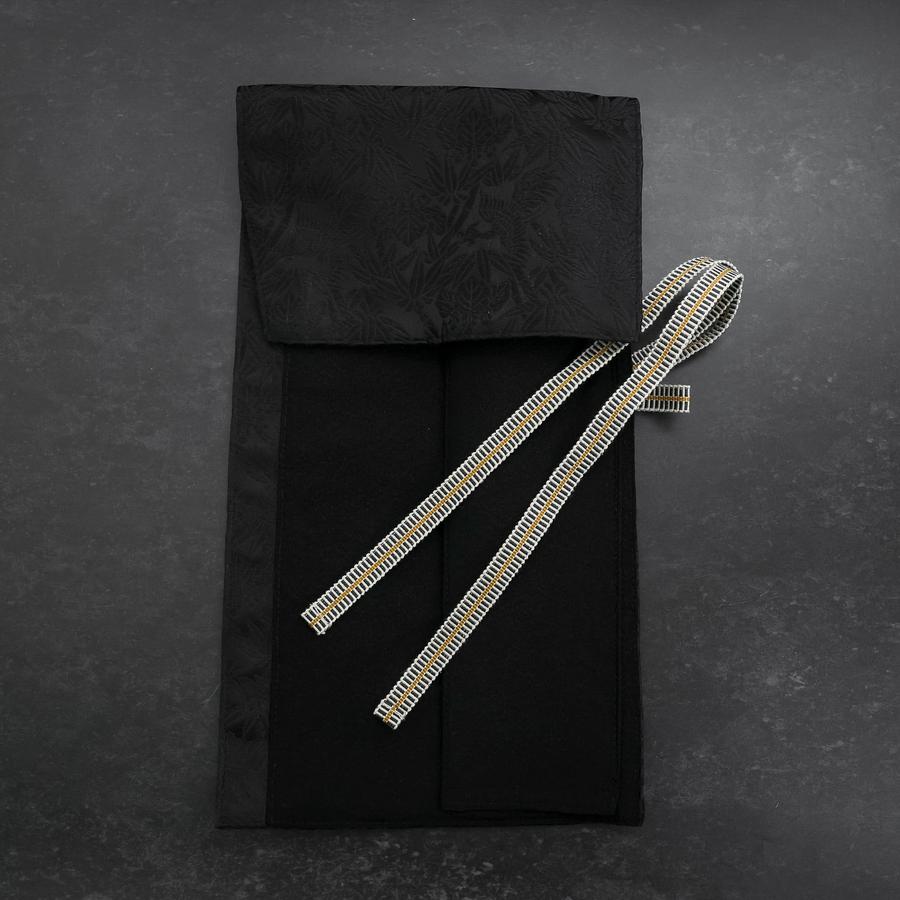 Musashi Japanese Style Kitchen Knife Roll Phoenix Black 1 Pocket Handmade