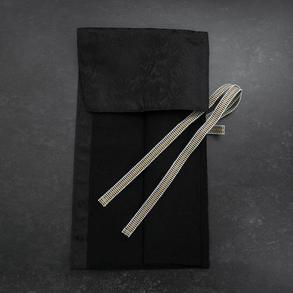 Musashi Japanese Style Kitchen Knife Roll Phoenix Black 1 Pocket Handmade