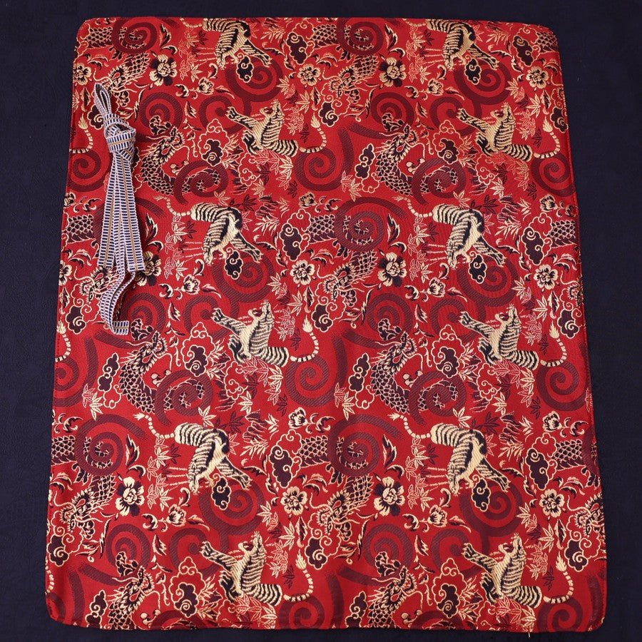 Musashi Japanese Style Kitchen Knife Roll Red Dragon Tiger 4 Pockets Handmade