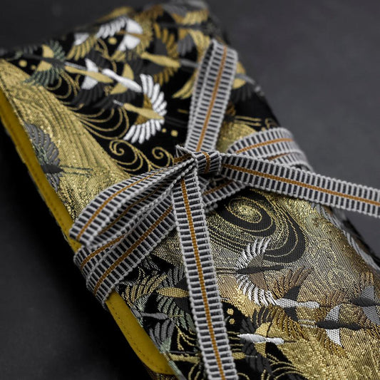 Musashi Japanese Style Kitchen Knife Roll Uzumaki Tsuru-Mai 4 Pockets Handmade