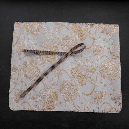 Musashi Japanese Style Kitchen Knife Roll White-Golden Phoenix  4 Pockets Handmade