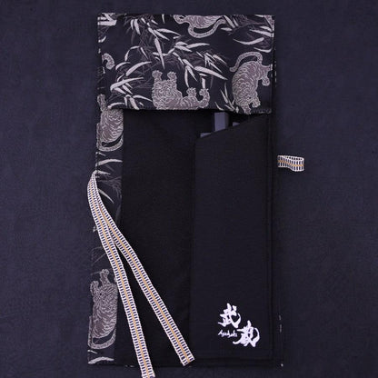 Musashi Japanese Style Kitchen Knife Roll White Tora(Tiger) 1 Pocket Handmade