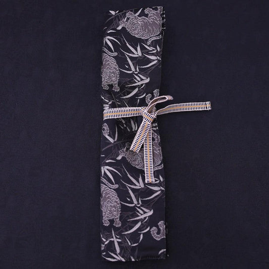 Musashi Japanese Style Kitchen Knife Roll White Tora(Tiger) 1 Pocket Handmade