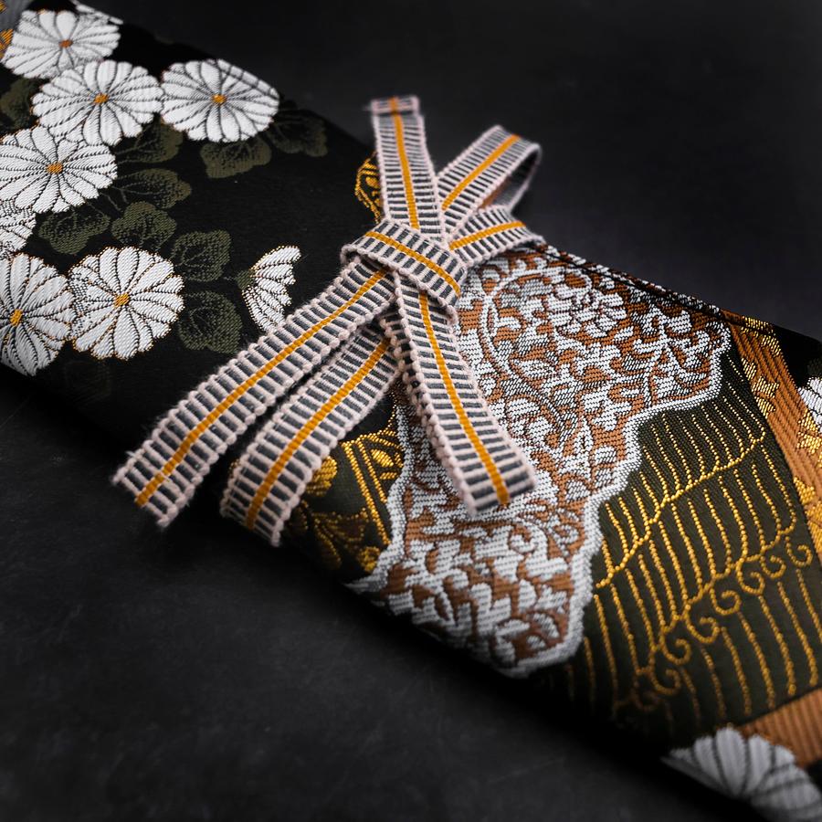 Musashi Japanese Style Kitchen Knife Roll Yamagata Kikkamon Black 1 Pocket Handmade