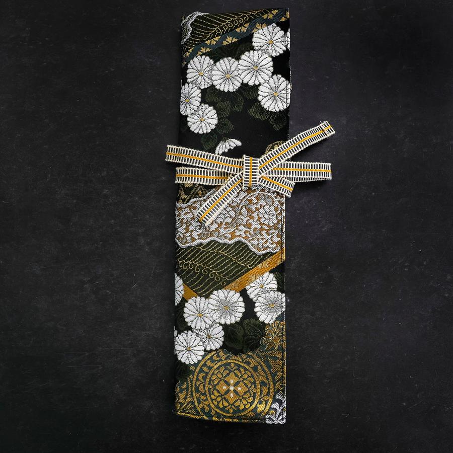 Musashi Japanese Style Kitchen Knife Roll Yamagata Kikkamon Black 1 Pocket Handmade