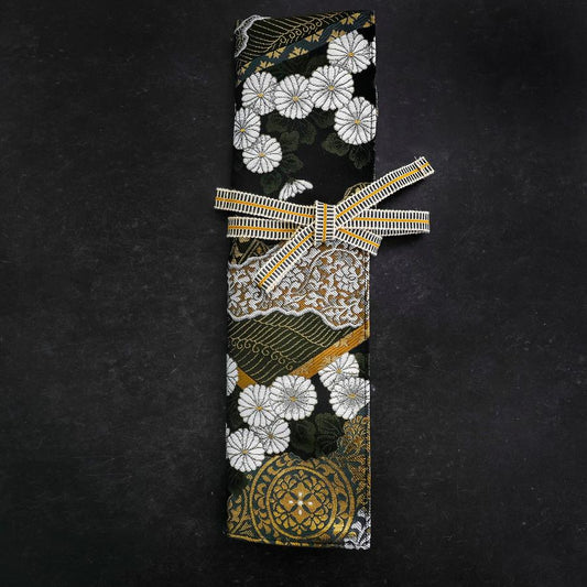 Musashi Japanese Style Kitchen Knife Roll Yamagata Kikkamon Black 1 Pocket Handmade