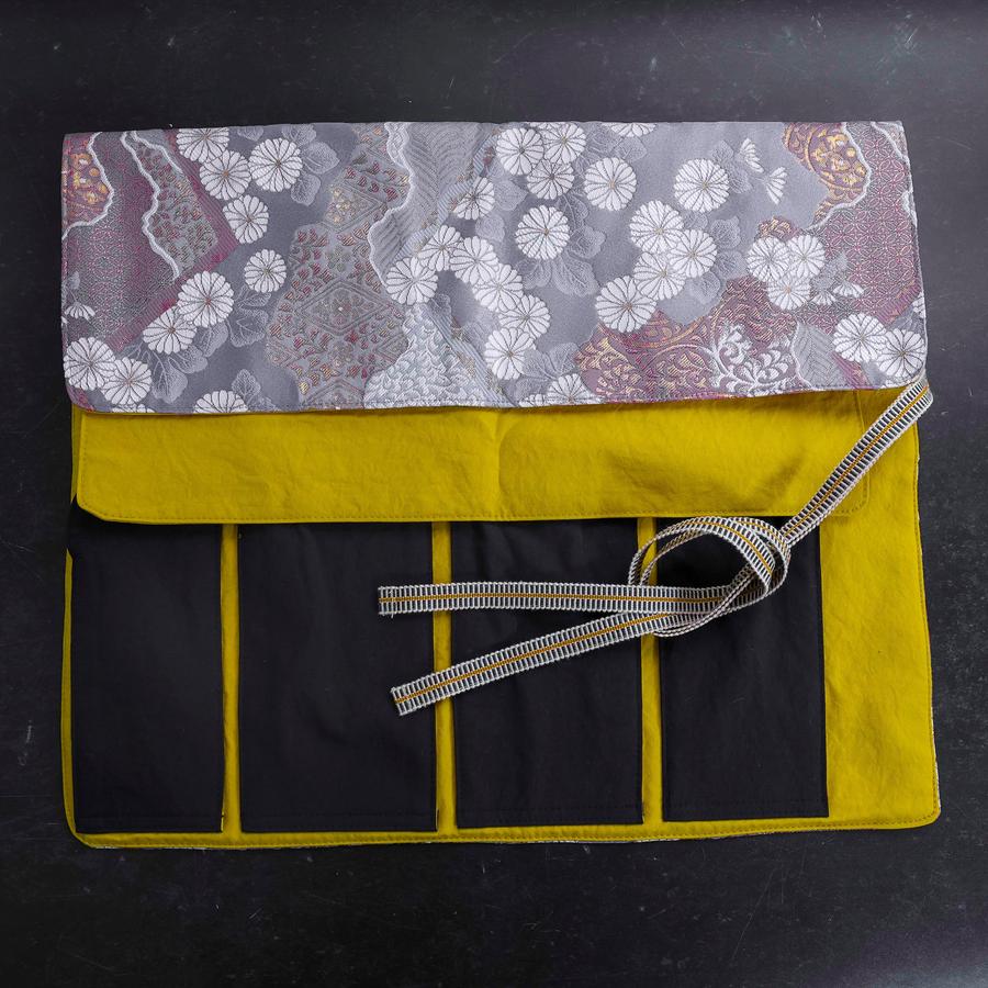 Musashi Japanese Style Kitchen Knife Roll Yamagata Kikkamon Fuji 4 Pockets Handmade