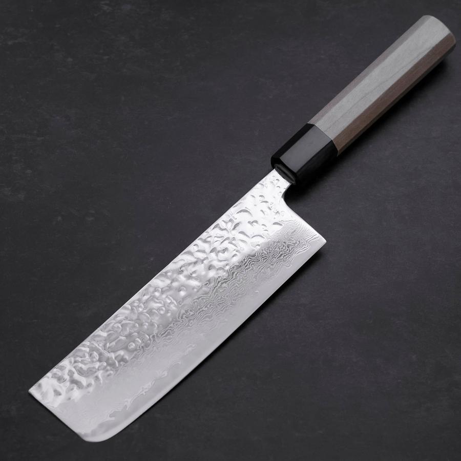 Nakiri AUS-10 Mirror Tsuchime Damascus Buffalo Magnolia Handle 165mm