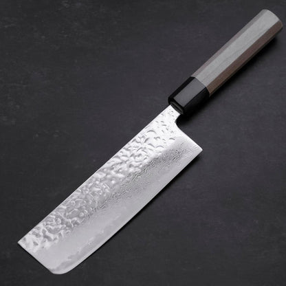 Nakiri AUS-10 Mirror Tsuchime Damascus Buffalo Magnolia Handle 165mm