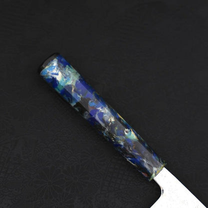 Nakiri AUS-10 Nashiji Damascus Ocean Fireworks Handle 165mm