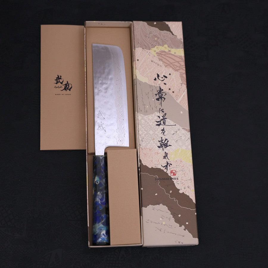 Nakiri AUS-10 Nashiji Damascus Ocean Fireworks Handle 165mm