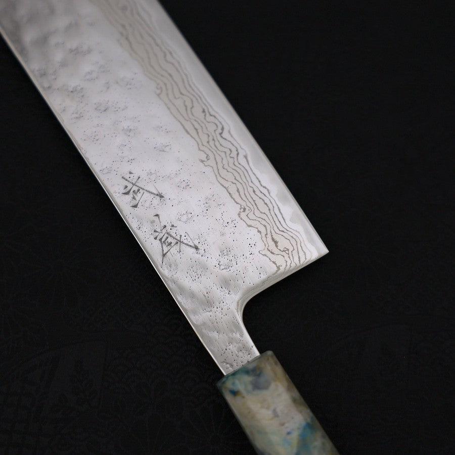 Nakiri AUS-10 Nashiji Damascus Ocean White Mix Handle 165mm