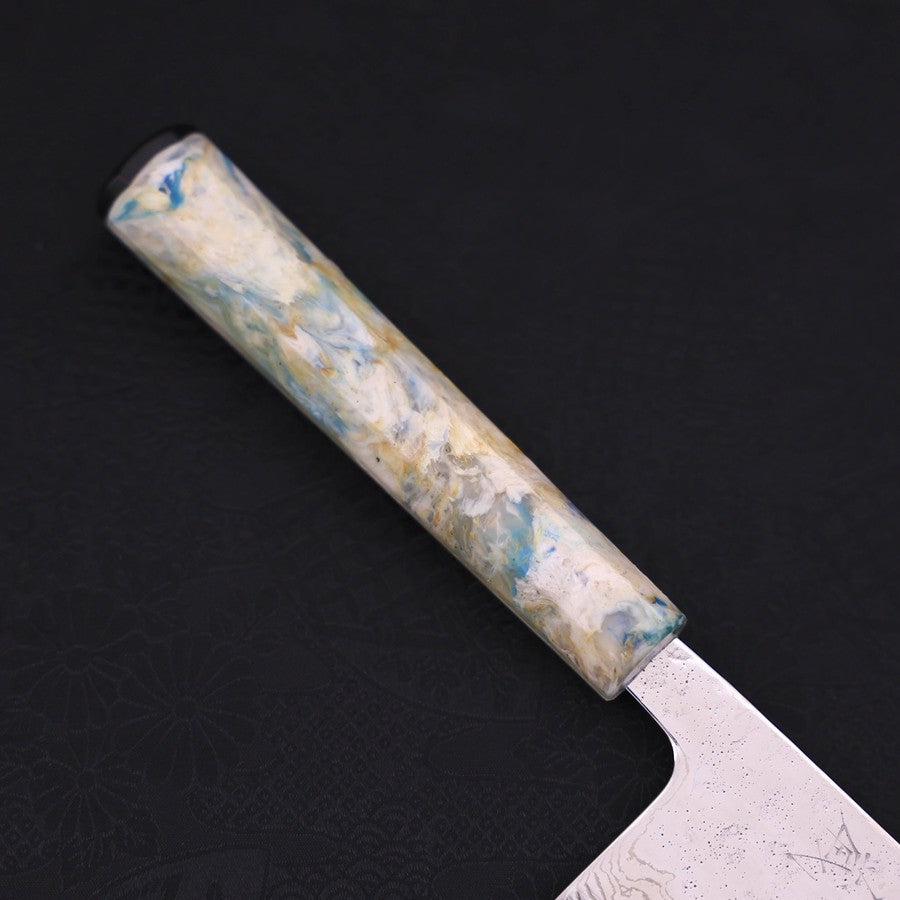Nakiri AUS-10 Nashiji Damascus Ocean White Mix Handle 165mm