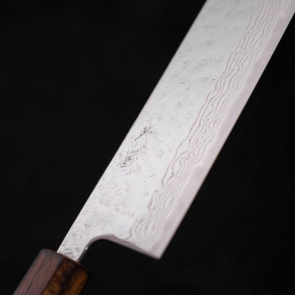 Nakiri AUS-10 Nashiji Damascus Sumi Urushi Handle 165mm