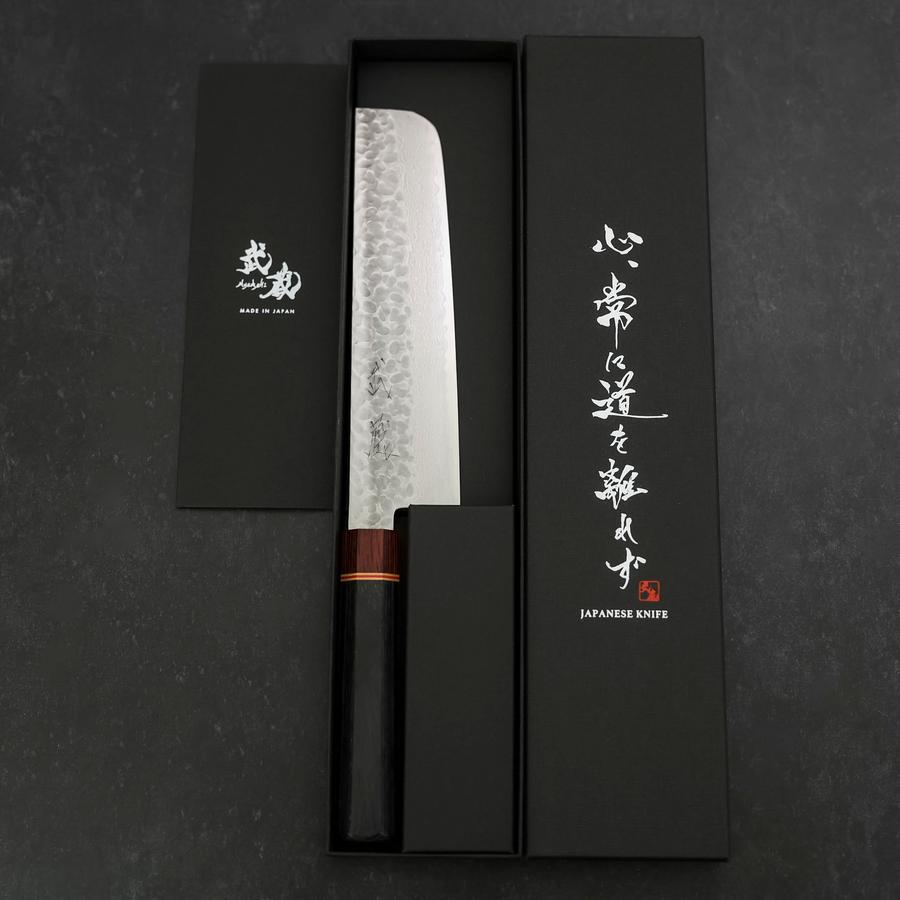 Nakiri AUS-10 Tsuchime Damascus Cherry Handle 180mm