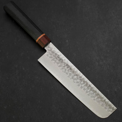 Nakiri AUS-10 Tsuchime Damascus Cherry Handle 180mm