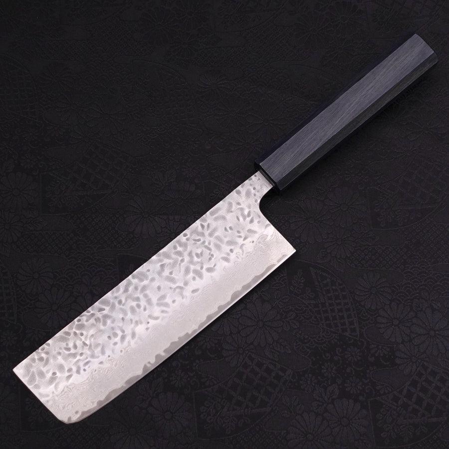 Nakiri AUS-10 Tsuchime Damascus Dark-Blue Urushi Handle 165mm