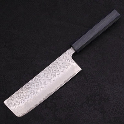 Nakiri AUS-10 Tsuchime Damascus Dark-Blue Urushi Handle 165mm