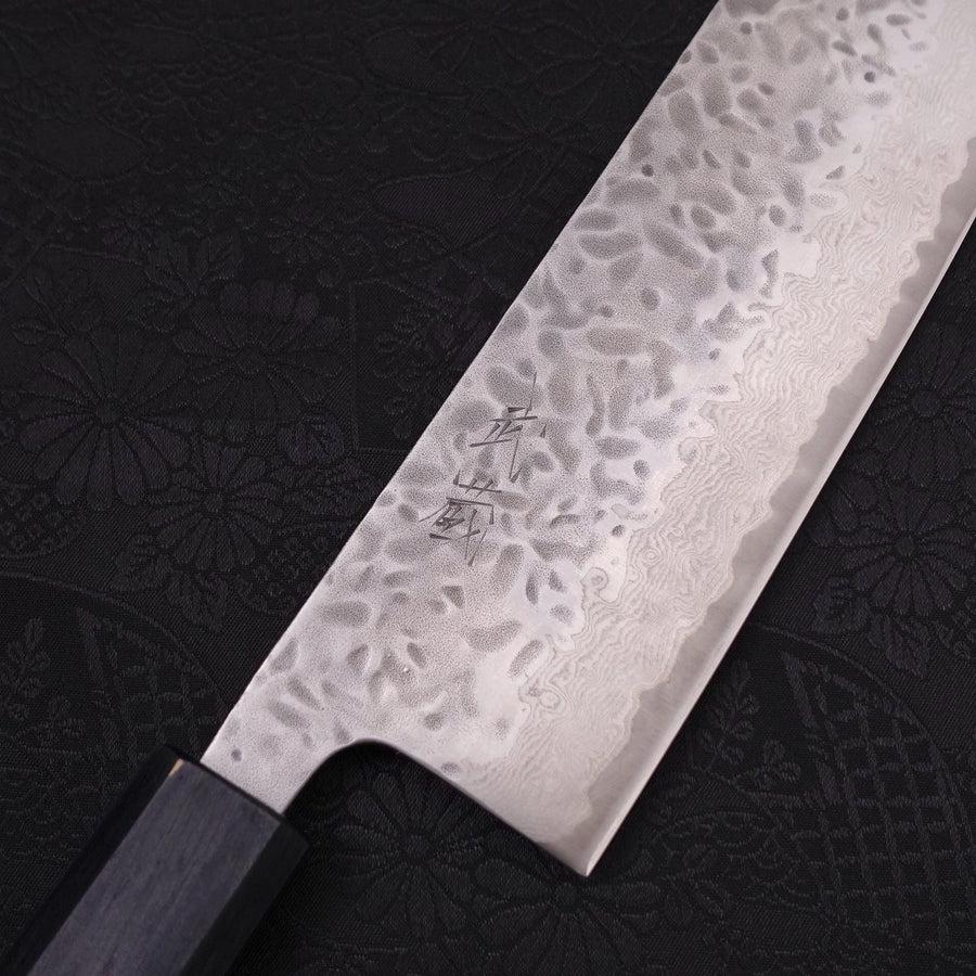 Nakiri AUS-10 Tsuchime Damascus Dark-Blue Urushi Handle 165mm