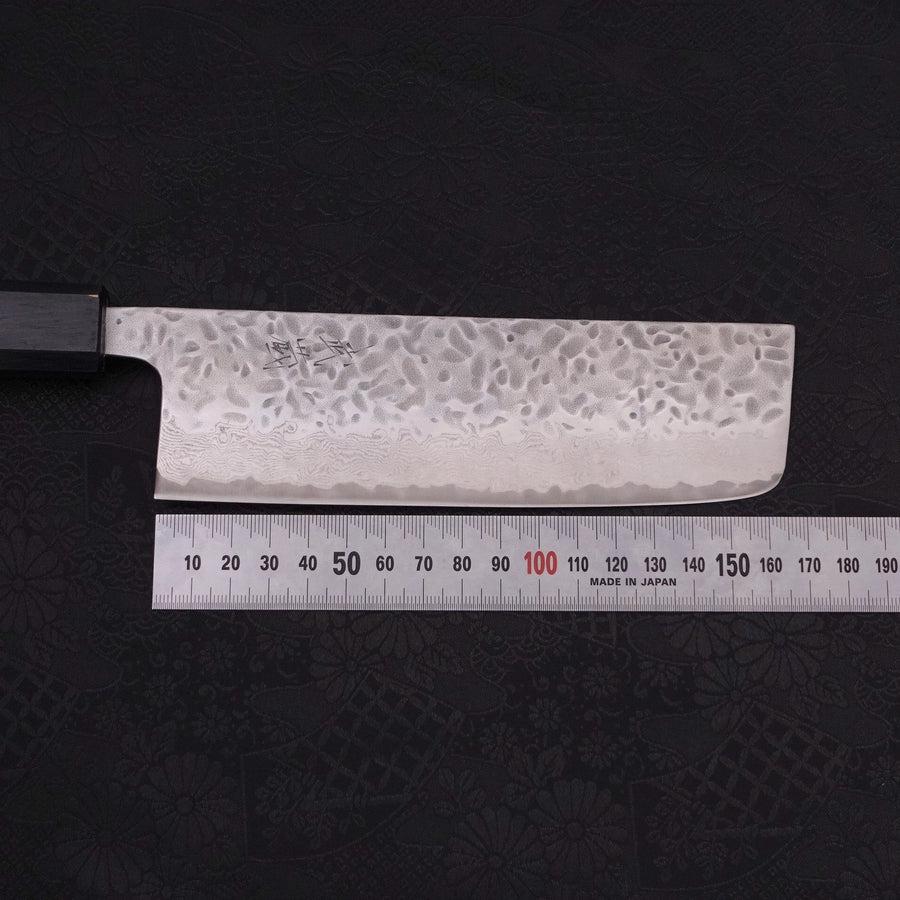 Nakiri AUS-10 Tsuchime Damascus Dark-Blue Urushi Handle 165mm