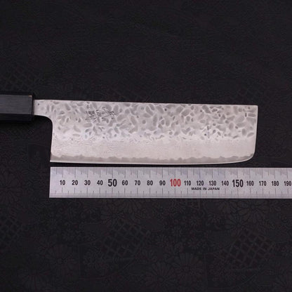 Nakiri AUS-10 Tsuchime Damascus Dark-Blue Urushi Handle 165mm