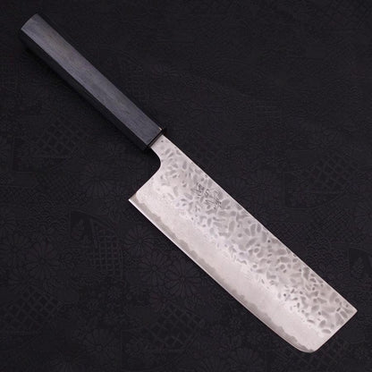 Nakiri AUS-10 Tsuchime Damascus Dark-Blue Urushi Handle 165mm