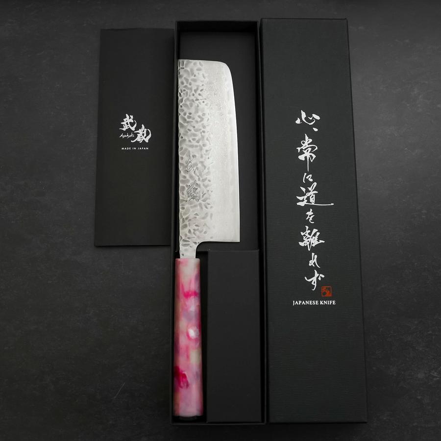 Nakiri AUS-10 Tsuchime Damascus Ocean Sakura Handle 165mm