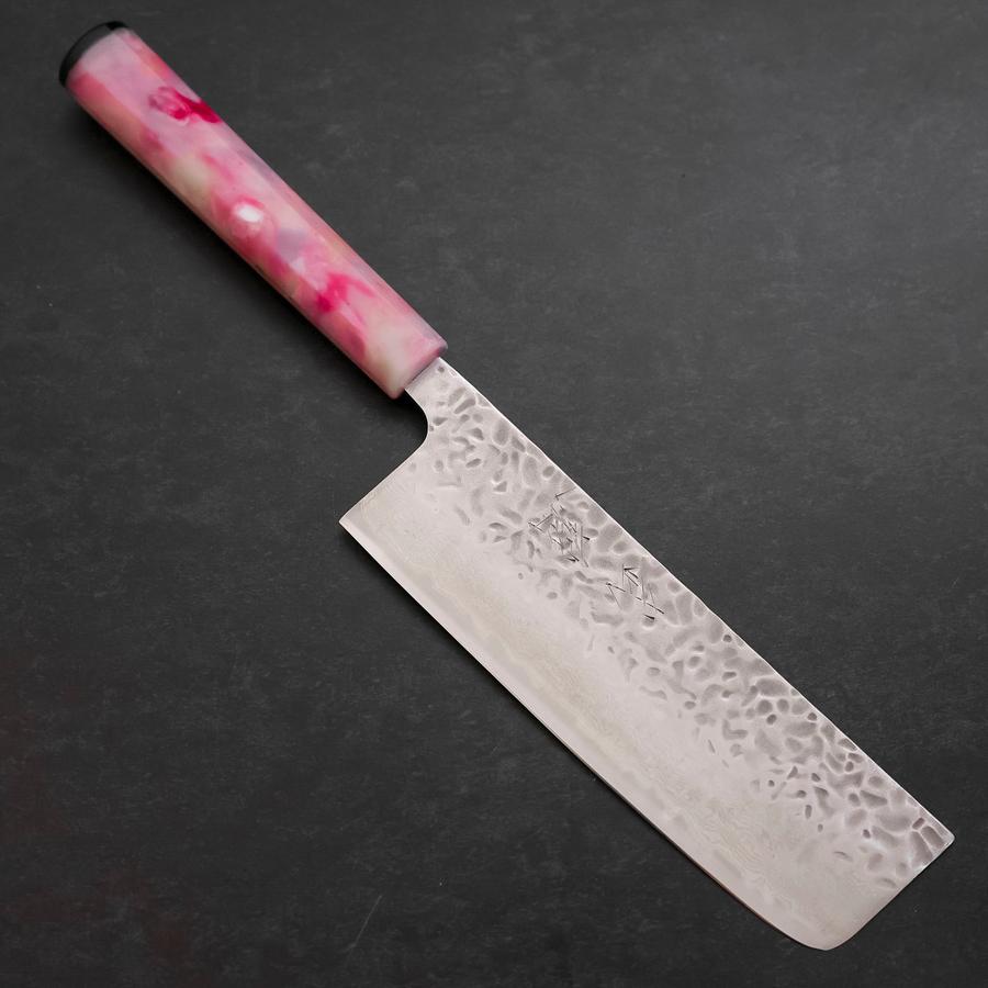 Nakiri AUS-10 Tsuchime Damascus Ocean Sakura Handle 165mm