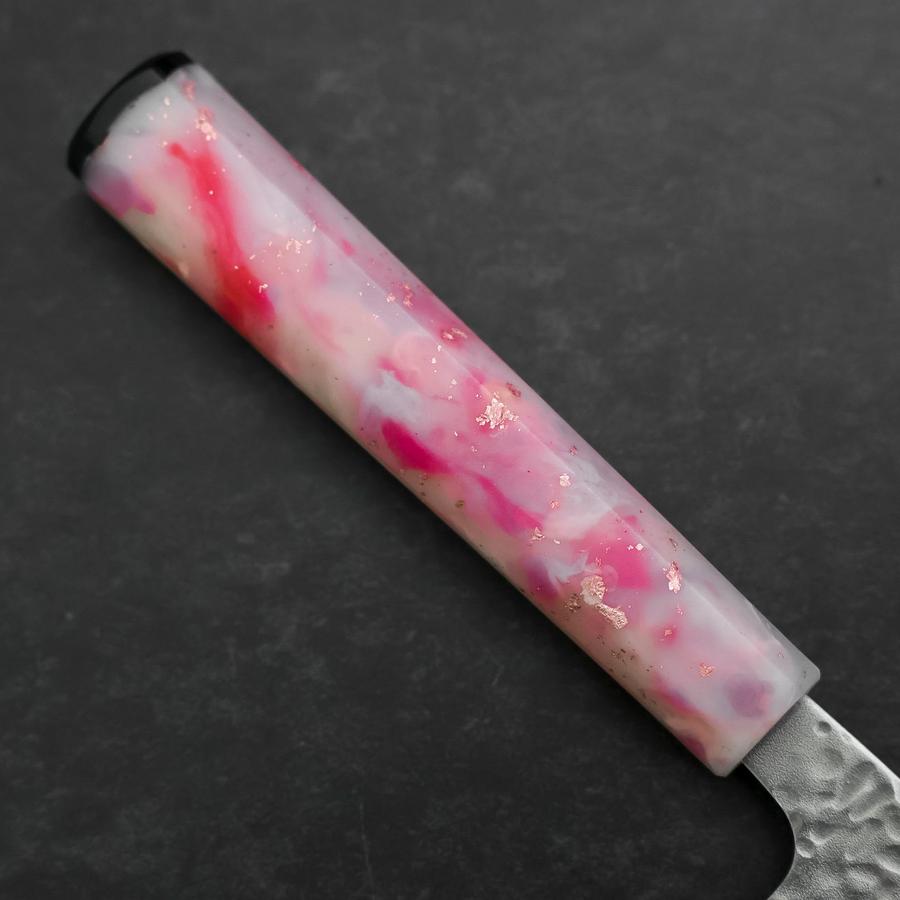 Nakiri AUS-10 Tsuchime Damascus Ocean Sakura Rose Gold Handle 165mm