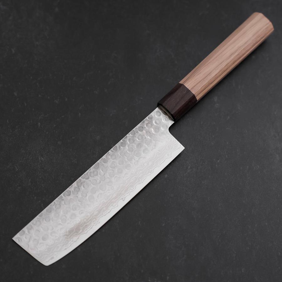 Nakiri AUS-10 Tsuchime Damascus Shitan Walnut Handle 165mm