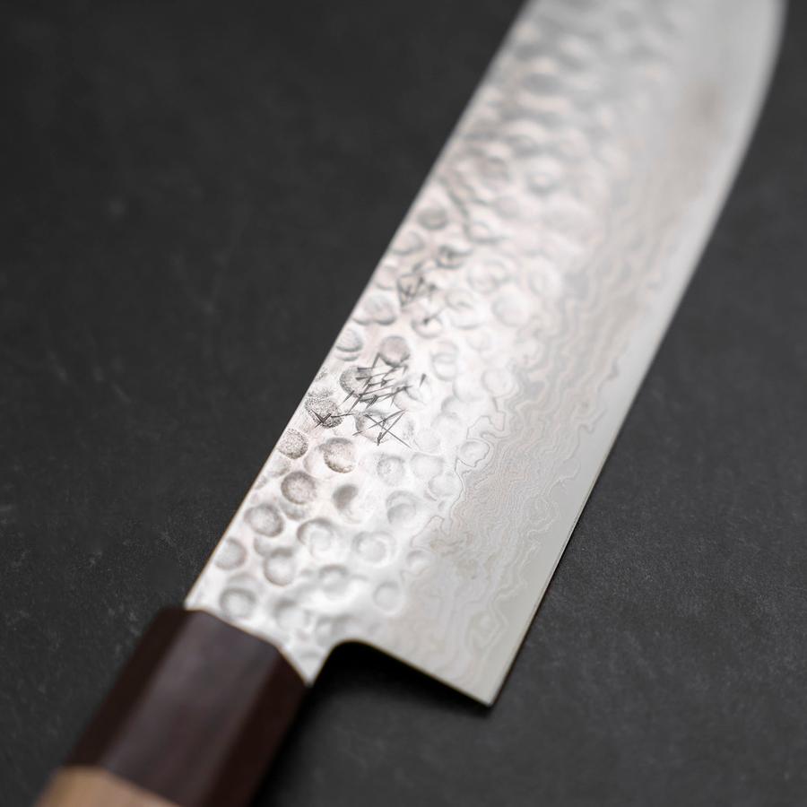 Nakiri AUS-10 Tsuchime Damascus Shitan Walnut Handle 165mm