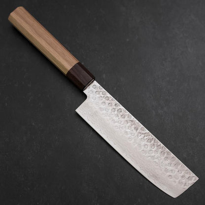 Nakiri AUS-10 Tsuchime Damascus Shitan Walnut Handle 165mm