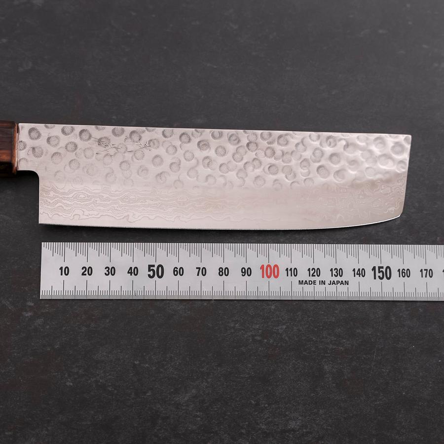 Nakiri AUS-10 Tsuchime Damascus Sumi Urushi Handle 165mm