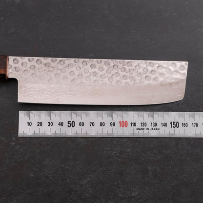 Nakiri AUS-10 Tsuchime Damascus Sumi Urushi Handle 165mm