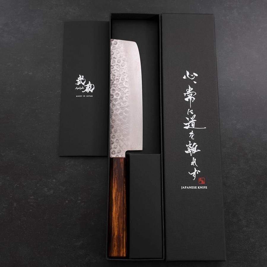 Nakiri AUS-10 Tsuchime Damascus Sumi Urushi Handle 165mm