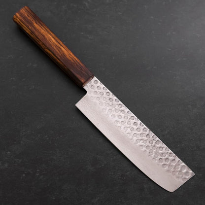 Nakiri AUS-10 Tsuchime Damascus Sumi Urushi Handle 165mm