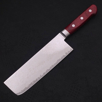 Nakiri AUS-10 Wave Damascus Western Red Handle 165mm
