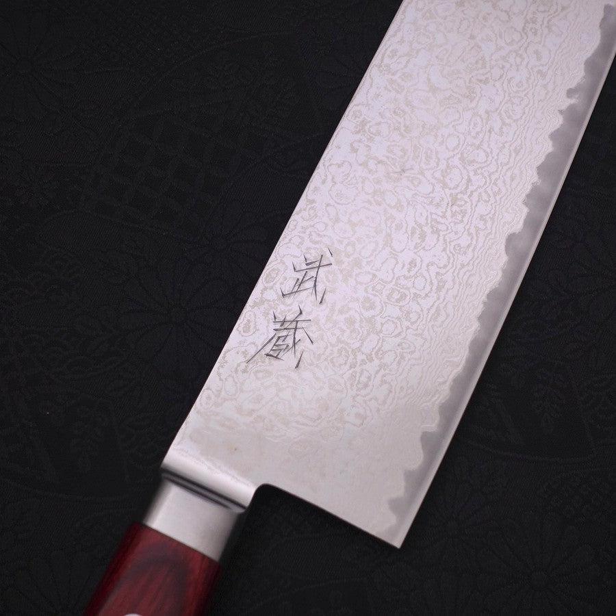 Nakiri AUS-10 Wave Damascus Western Red Handle 165mm