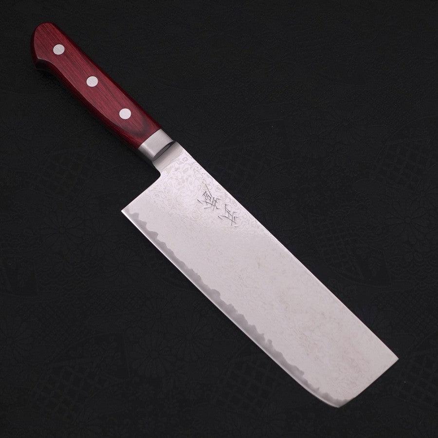 Nakiri AUS-10 Wave Damascus Western Red Handle 165mm