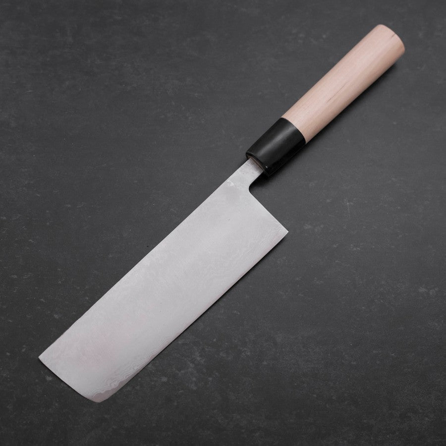 Nakiri Blue Super Damascus Buffalo Magnolia Handle 165mm