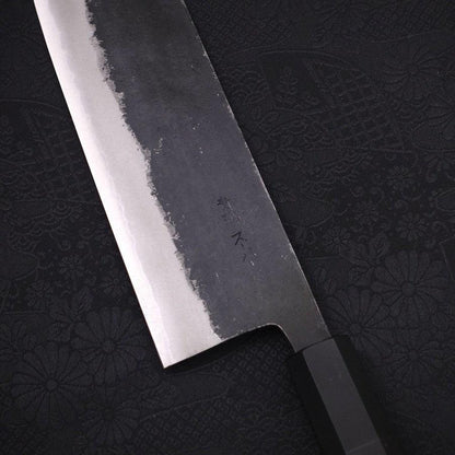 Nakiri Blue Super Kurouchi Buffalo Ebony Handle 165mm