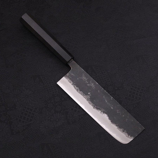 Nakiri Blue Super Kurouchi Buffalo Ebony Handle 165mm