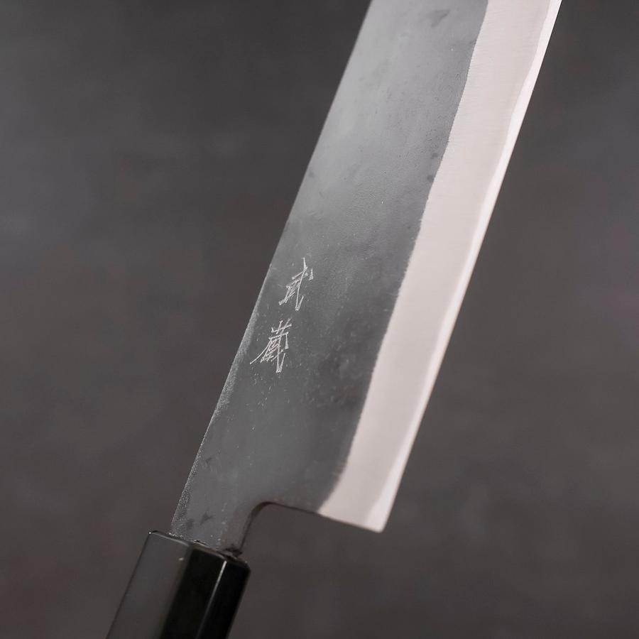 Nakiri Blue Steel #1 Stainless Clad Kurouchi Buffalo Magnolia Handle 165mm