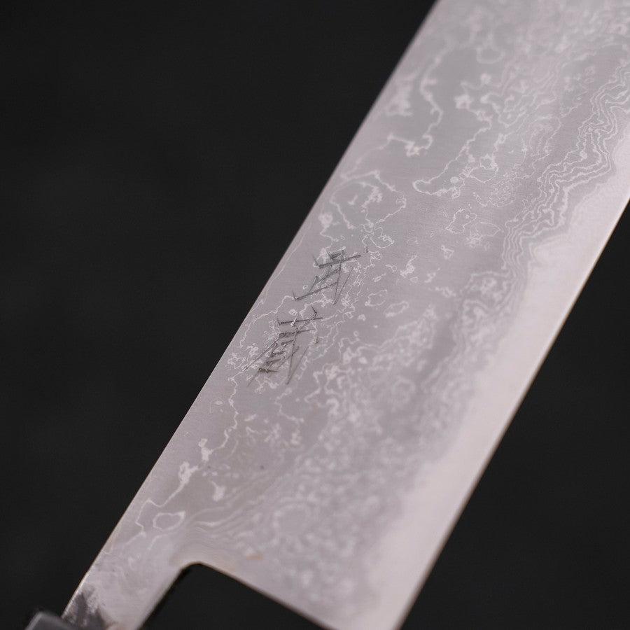 Nakiri Blue Steel #2 Damascus Buffalo Ebony Handle 165mm