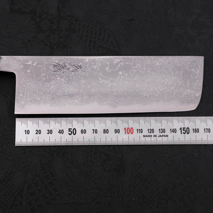 Nakiri Blue Steel #2 Damascus Buffalo Ebony Handle 165mm