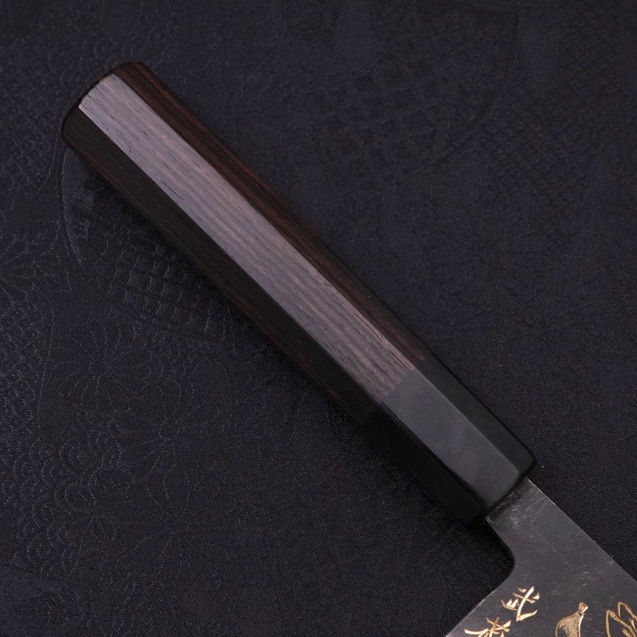 Nakiri Blue Steel #2 Kurouchi Chokin Kappa Fishing Slipping Buffalo Ebony Handle 165mm